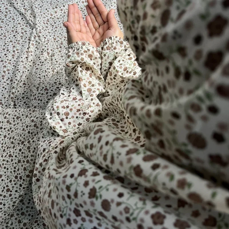 Namaz Chaddar in Cherry Blossom Brown with Floral Print